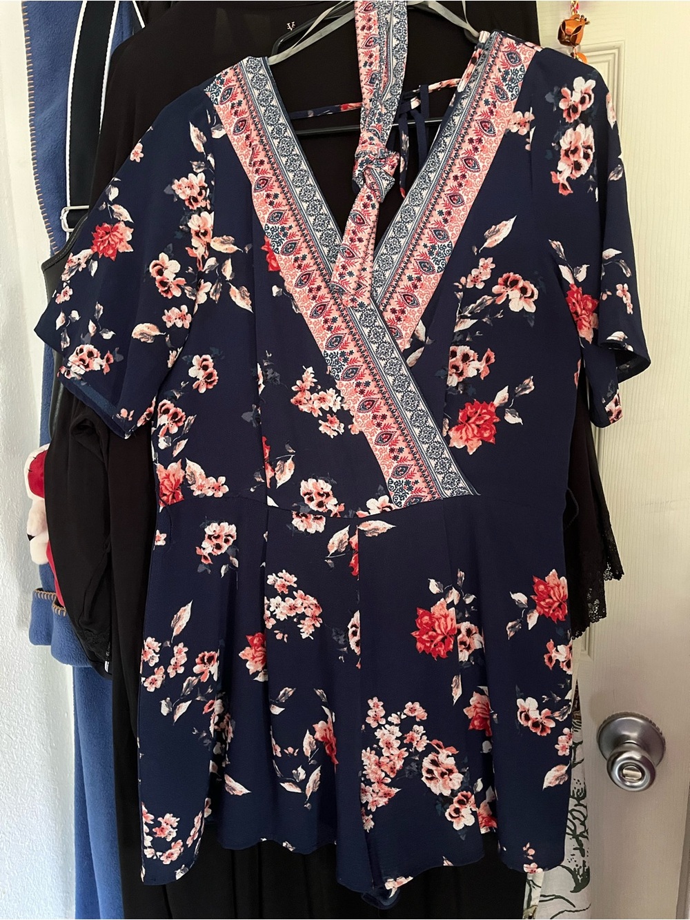 Francesca’s navy floral romper